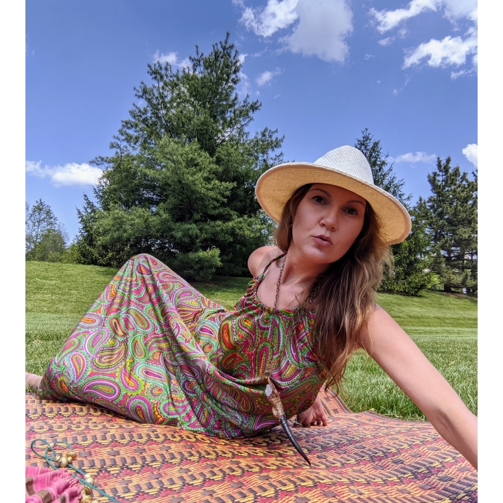70s Paisley Print Maxi dress - Picture 6 of 6